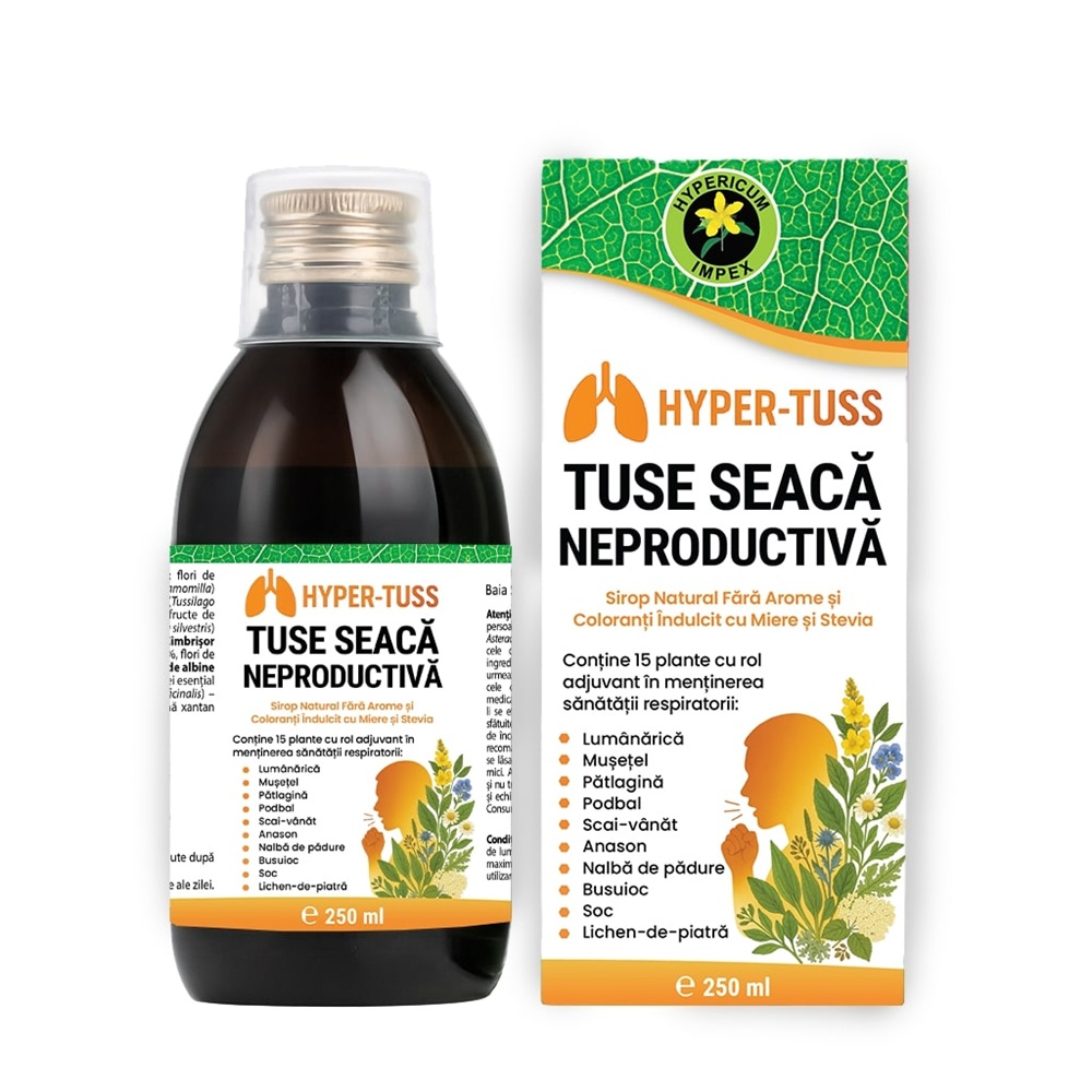 Sirop tuse seaca neproductiva Hyper-Tuss, 250 ml, Hypericum