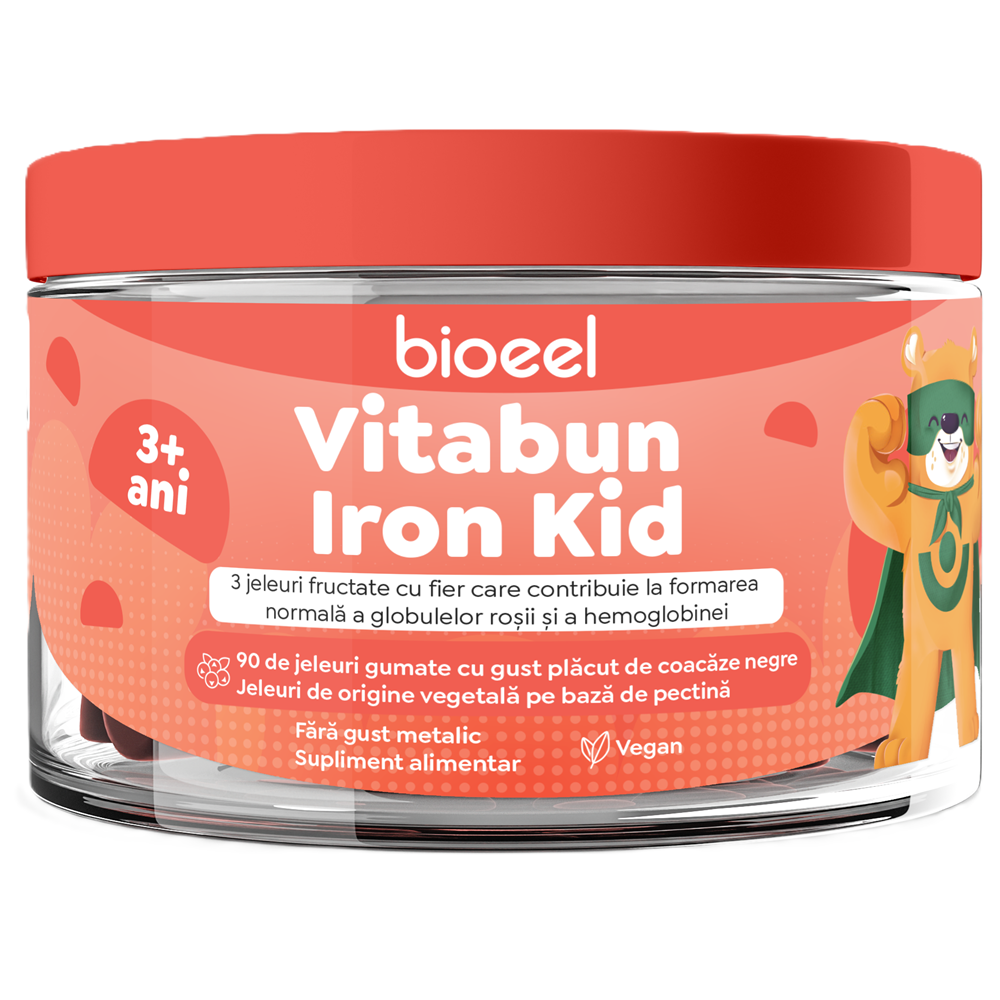 Jeleuri fructate cu fier Vitabun Iron Kid, 90 bucati, Bioeel