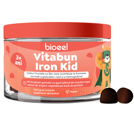 Jeleuri fructate cu fier Vitabun Iron Kid, 90 bucati, Bioeel 685171