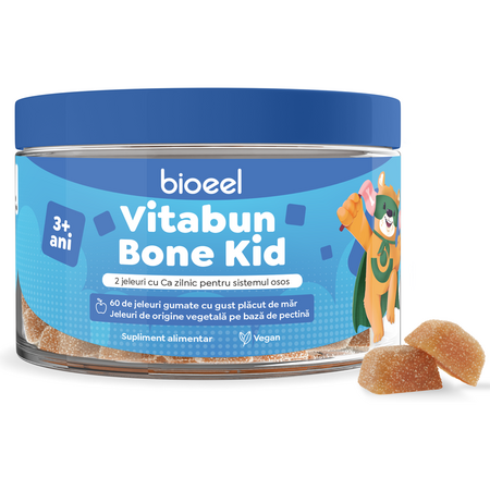 Jeleuri gumate cu calciu Vitabun Bone Kid, 60 bucati, Bioeel 685207