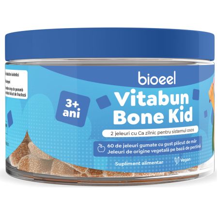 Jeleuri gumate cu calciu Vitabun Bone Kid, 60 bucati, Bioeel 685205