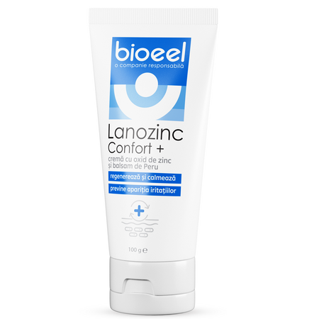 Crema cu oxid de zinc Lanozinc Confort+, 100 g, Bioeel 685230