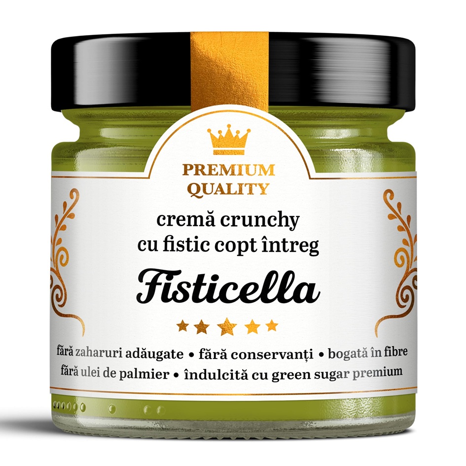 Crema crunchy cu fistic copt intreg Fisticella Secretele Ramonei, 250 g, Laboratoarele Remedia