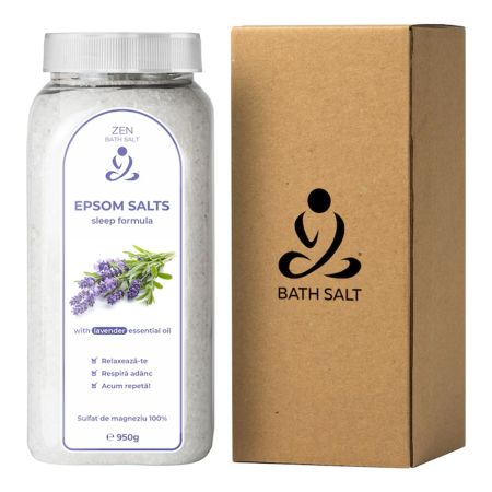 Sare de baie cu ulei esential de Lavanda Epsom, 950 g, Zen 685340