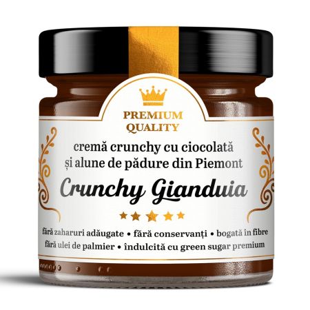 Crema crunchy cu ciocolata si alune de padure din Piemon Crunchy Gianduia Secretele Ramonei, 250 g, Laboratoarele Remedia