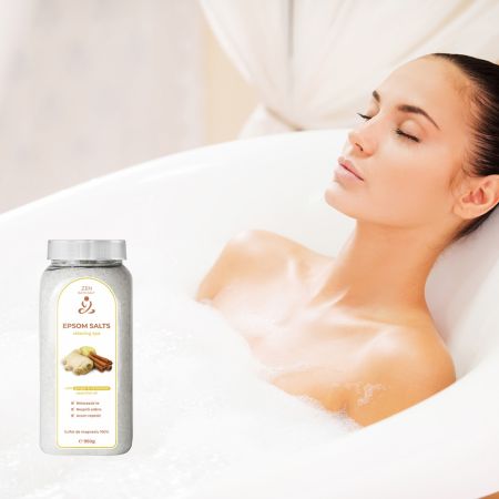 Sare de baie cu ulei esential de Scortisoara si Ghimbir Epsom, 950 g, Zen 685377