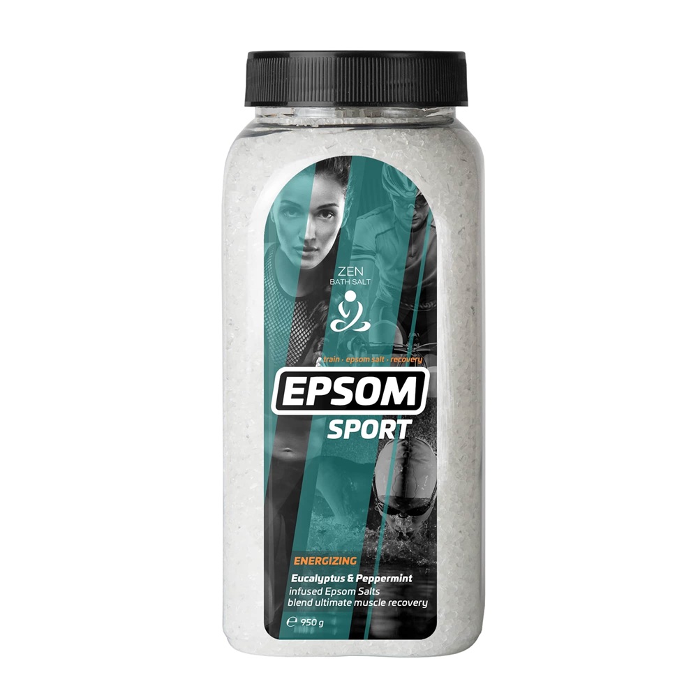Sare de baie cu ulei esential de Menta si Eucalipt Sport Epsom, 950 g, Zen