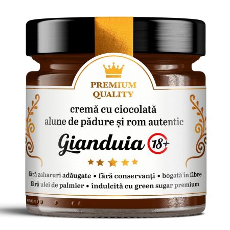 Crema cu ciocolata, alune de padure si rom autentic Gianduia 18+ Secretele Ramonei, 250 g, Laboratoarele Remedia