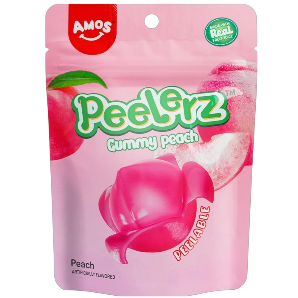 Jeleuri cu piersica Peelerz Gummy Peach, 65 g, Amos
