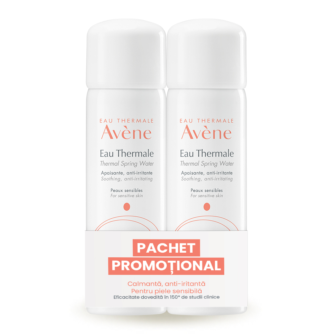 Pachet Apa termala spray, 50 ml + 50 ml, Avene