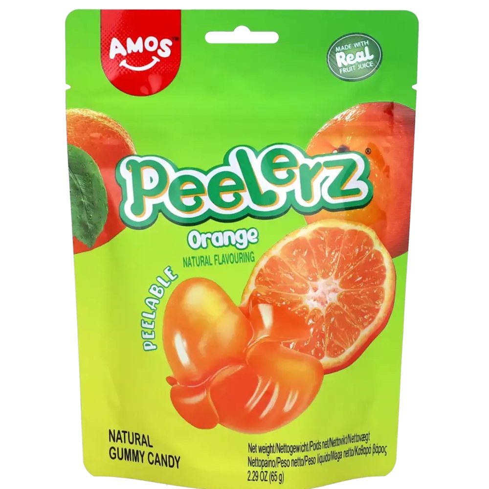 Jeleuri cu portocale Peelerz Gummy Orange, 65 g, Amos