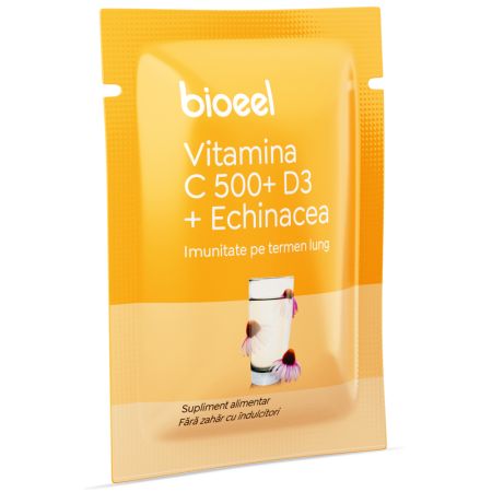 Vitamina C 500 + D3 + Echinacea, 15 plicuri, Bioeel 685497