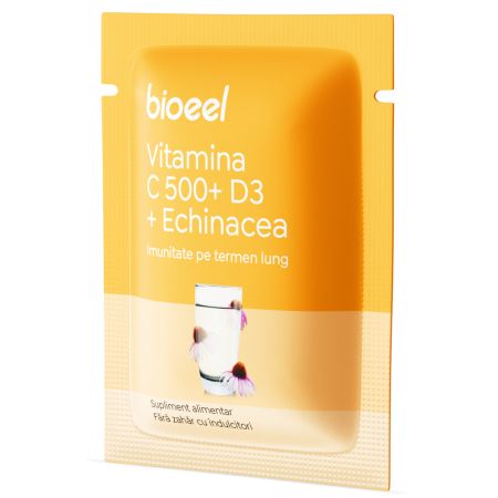 Vitamina C 500 + D3 + Echinacea, 15 plicuri, Bioeel 685498
