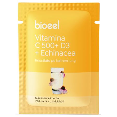 Vitamina C 500 + D3 + Echinacea, 15 plicuri, Bioeel 685496