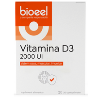 Vitamina D3, 2000 UI, 30 comprimate, Bioeel