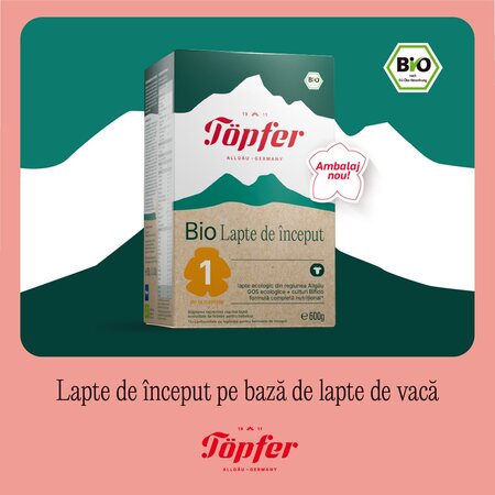 Lapte praf Bio 1, 600 g, Topfer 685518