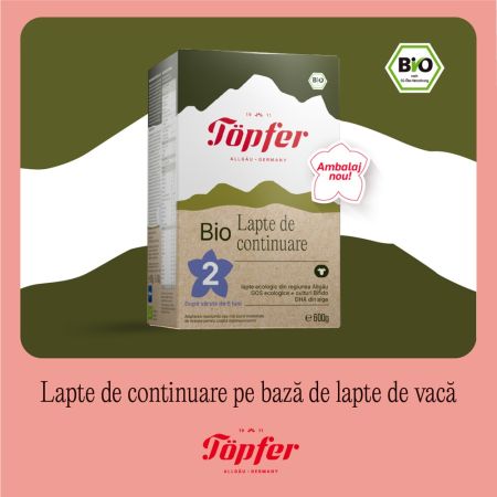 Lapte praf 6 luni + Bio 2, 600 g, Topfer 685522