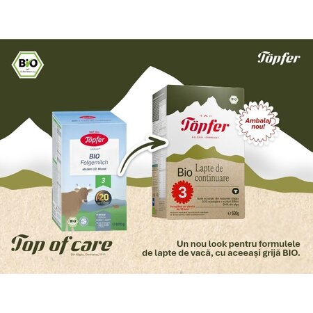 Lapte praf + 10 luni Bio 3, 600 g, Topfer 685529