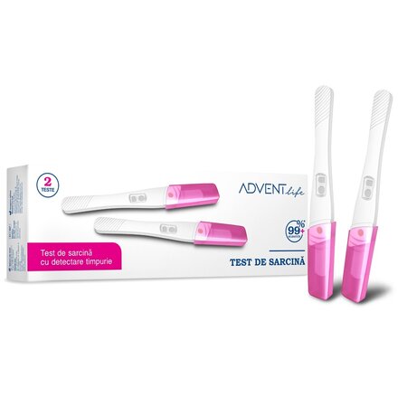 Test de sarcina tip stilou cu detectare timpurie, 2 bucati, Advent Life 685537