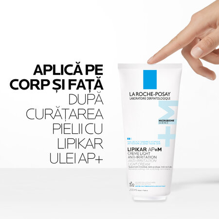 Crema triplu reparatoare cu textura lejera Lipikar Light AP+M, 200 ml, La Roche-Posay 685554