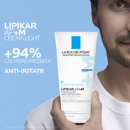 Crema triplu reparatoare cu textura lejera Lipikar Light AP+M, 200 ml, La Roche-Posay 685551