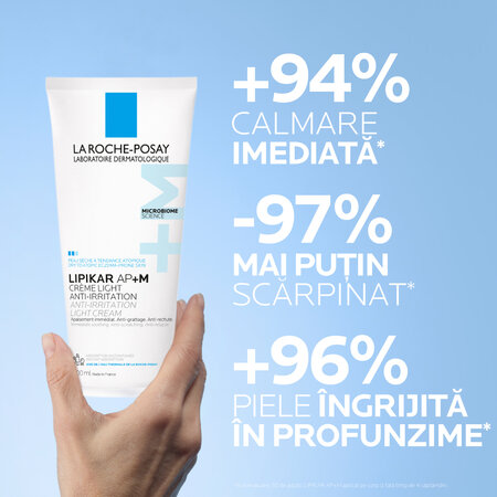 Crema triplu reparatoare cu textura lejera Lipikar Light AP+M, 200 ml, La Roche-Posay 685552