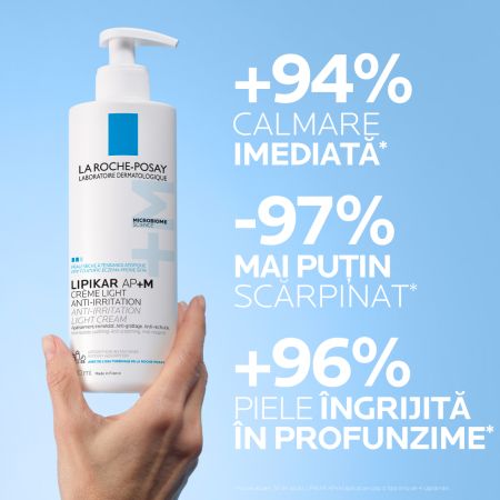 Crema triplu reparatoare cu textura lejera Lipikar Light AP+M, 400 ml, La Roche-Posay 685568