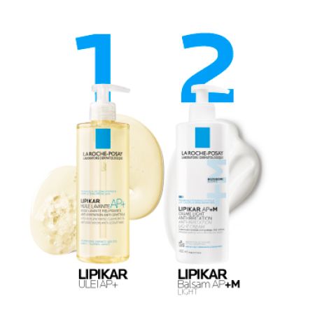 Crema triplu reparatoare cu textura lejera Lipikar Light AP+M, 400 ml, La Roche-Posay 685566
