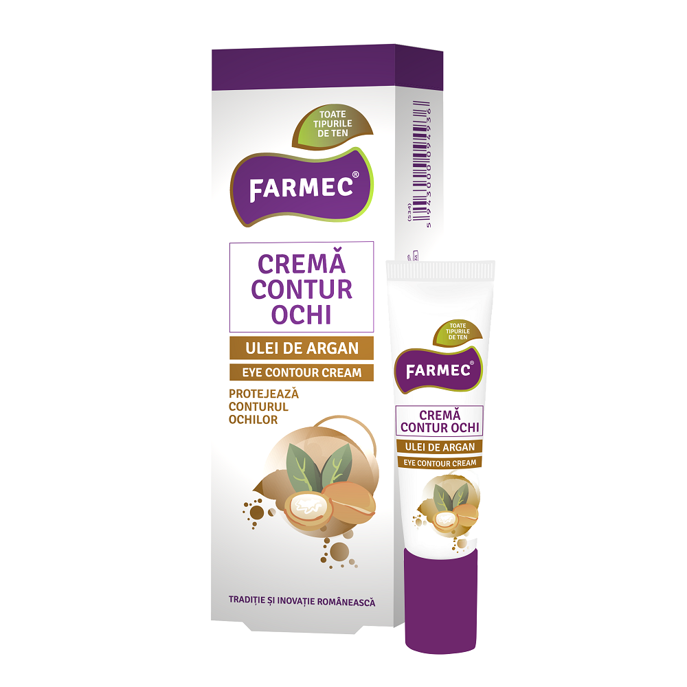 Crema contur ochi ulei de argan, 15 ml, Farmec