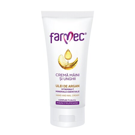 Crema pentru maini si unghii ulei de argan, 100 ml, Farmec