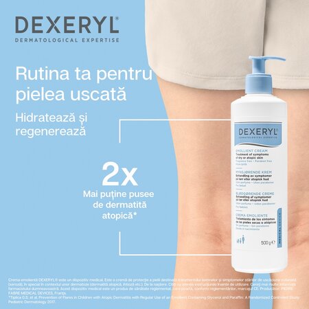 Crema emolienta pentru piele uscata si atopica, 500 g, Dexeryl 685761
