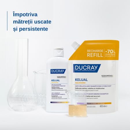 Rezerva eco sampon anti-matreata uscata Kelual Squanorm, 400 ml, Ducray 685823