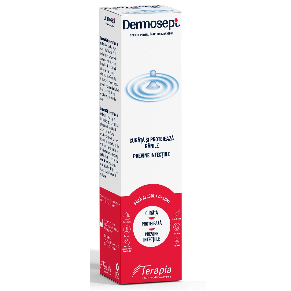 Solutie pentru ingrijirea ranilor Dermosept, 150 ml, Terapia SA