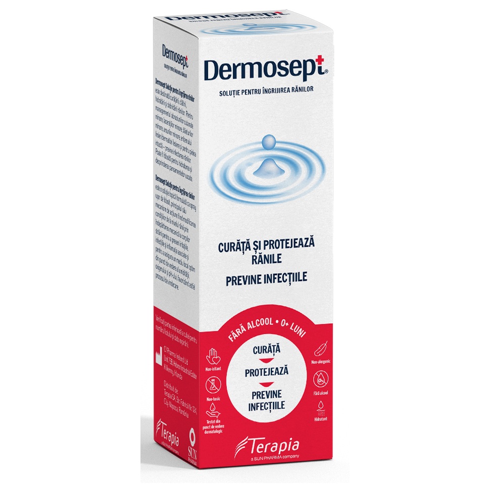 Solutie pentru ingrijirea ranilor Dermosept, 60 ml, Terapia SA