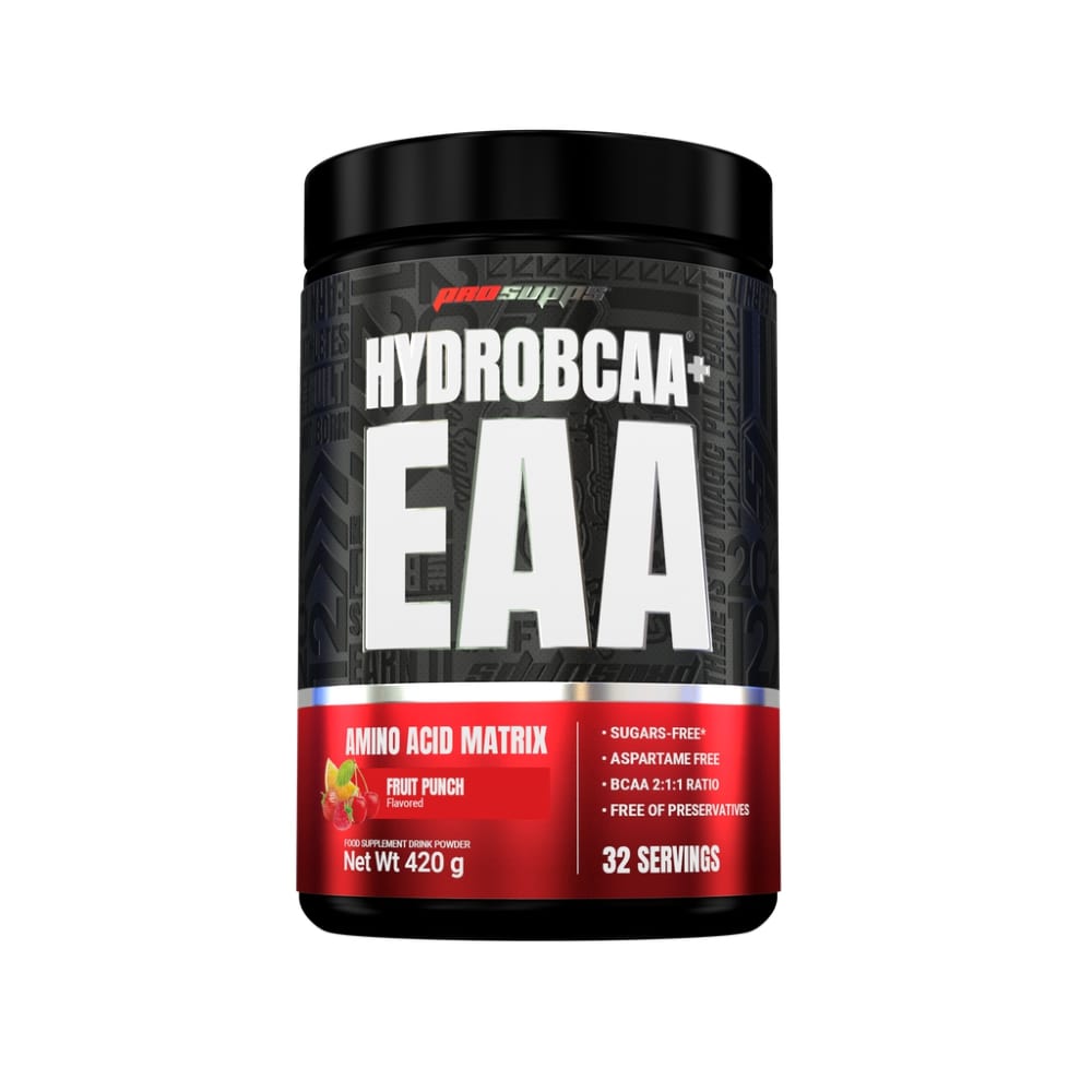 Complex de aminoacizi cu lant ramificat si aminoacizi esentiali Fruit Punch HydroBCAA+EAA, 420 g, Prosupps