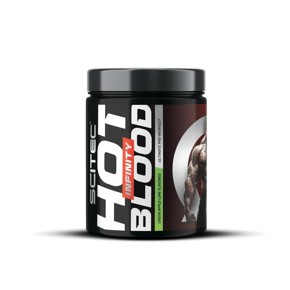 Pre workout cu cofeina Green Apple-Lime Hot Blood Infinity, 350 g, Scitec Nutrition