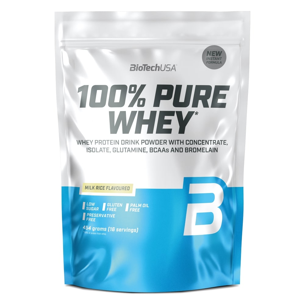 Pudra proteica Milk Rice 100% Pure Whey, 454 g, BioTech USA