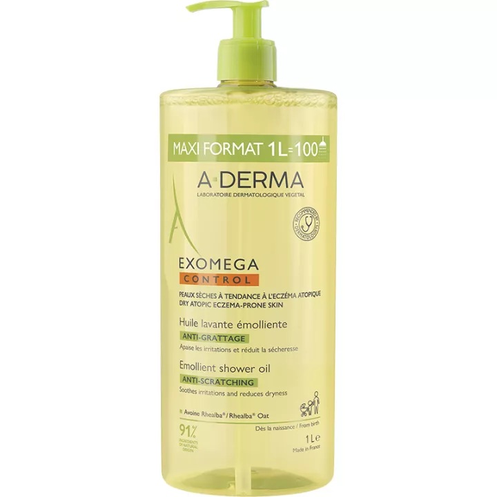 Ulei de dus emolient Exomega Control, 1000 ml, A-Derma