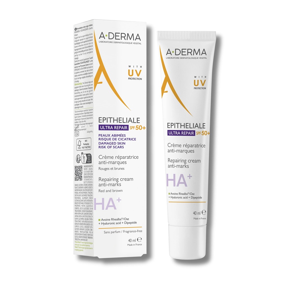 Crema reparatoare cu factor de protectie SPF50+ Epitheliale Ultra Repair, 40 ml, A-Derma