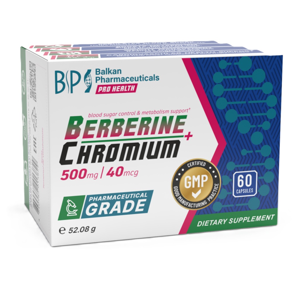 Berberina + Crom, 60 capsule, Balkan Pharmaceuticals