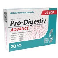 Pro-Digestiv Advance, 25000 UI, 20 capsule, Balkan Pharmaceuticals