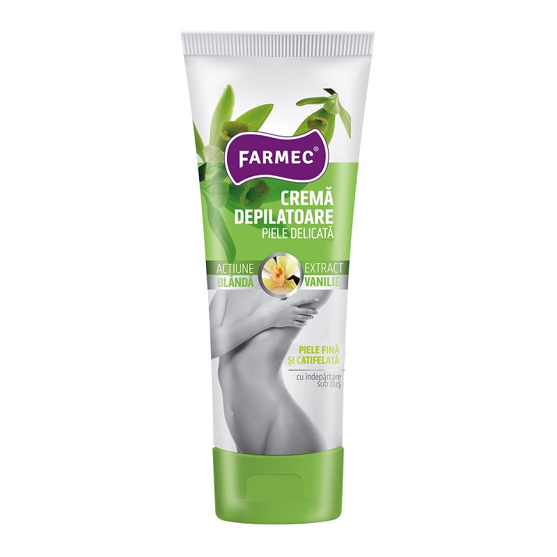 Crema depilatoare piele sensibila cu vanilie, 150 ml, Farmec