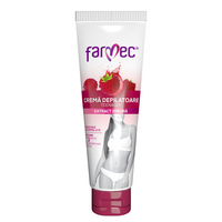 Crema depilatoare pentru piele sensibila cu extract de zmeura, 150 ml, Farmec