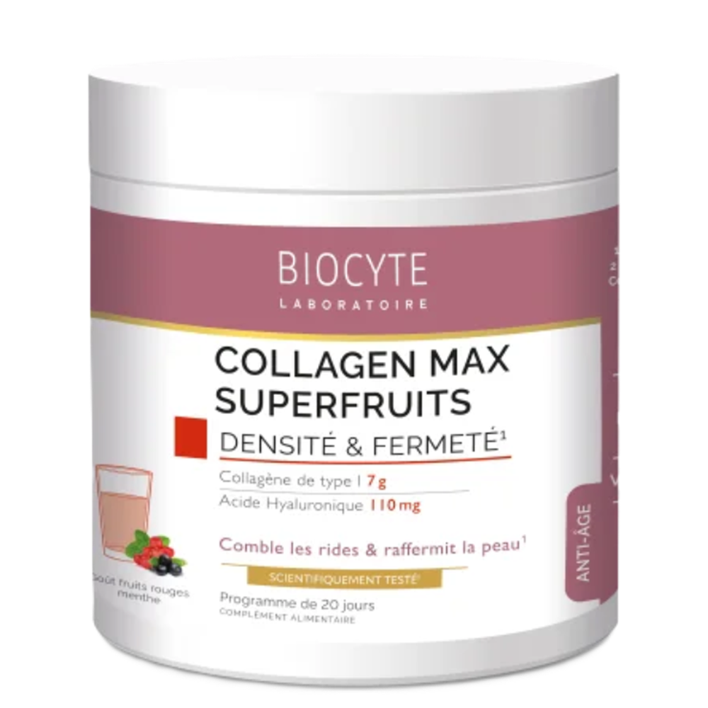 Colagen pudra cu aroma de fructe rosii Collagen Max Superfruits, 260 g, Laboratoire Biocyte