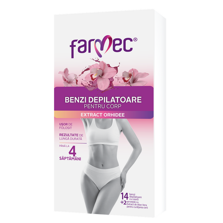 Benzi depilatoare cu extract de orhidee pentru corp, 7 bucati, Farmec