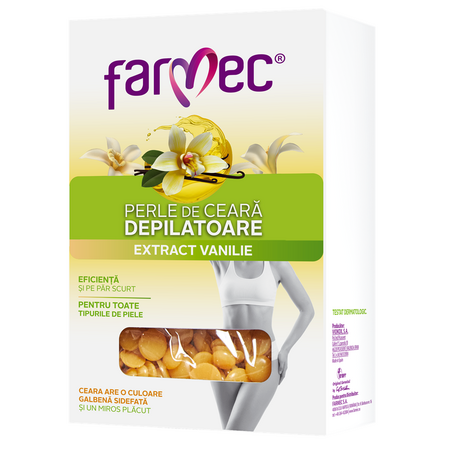 Perle de ceara depilatoare cu extract de vanilie, 250 g, Farmec