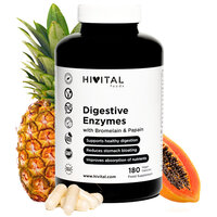 Enzime digestive cu Bromelaina si Papaina, 180 capsule vegane, Hivital