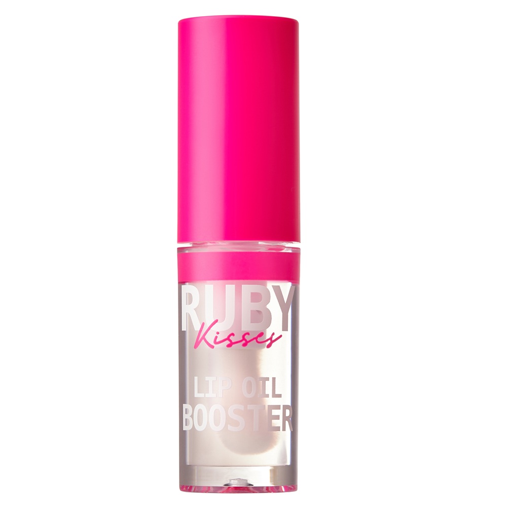 Luciu de buze cu acid hialuronic si peptide Lip Oil Booster Clear, 2.4 ml, Ruby Kisses