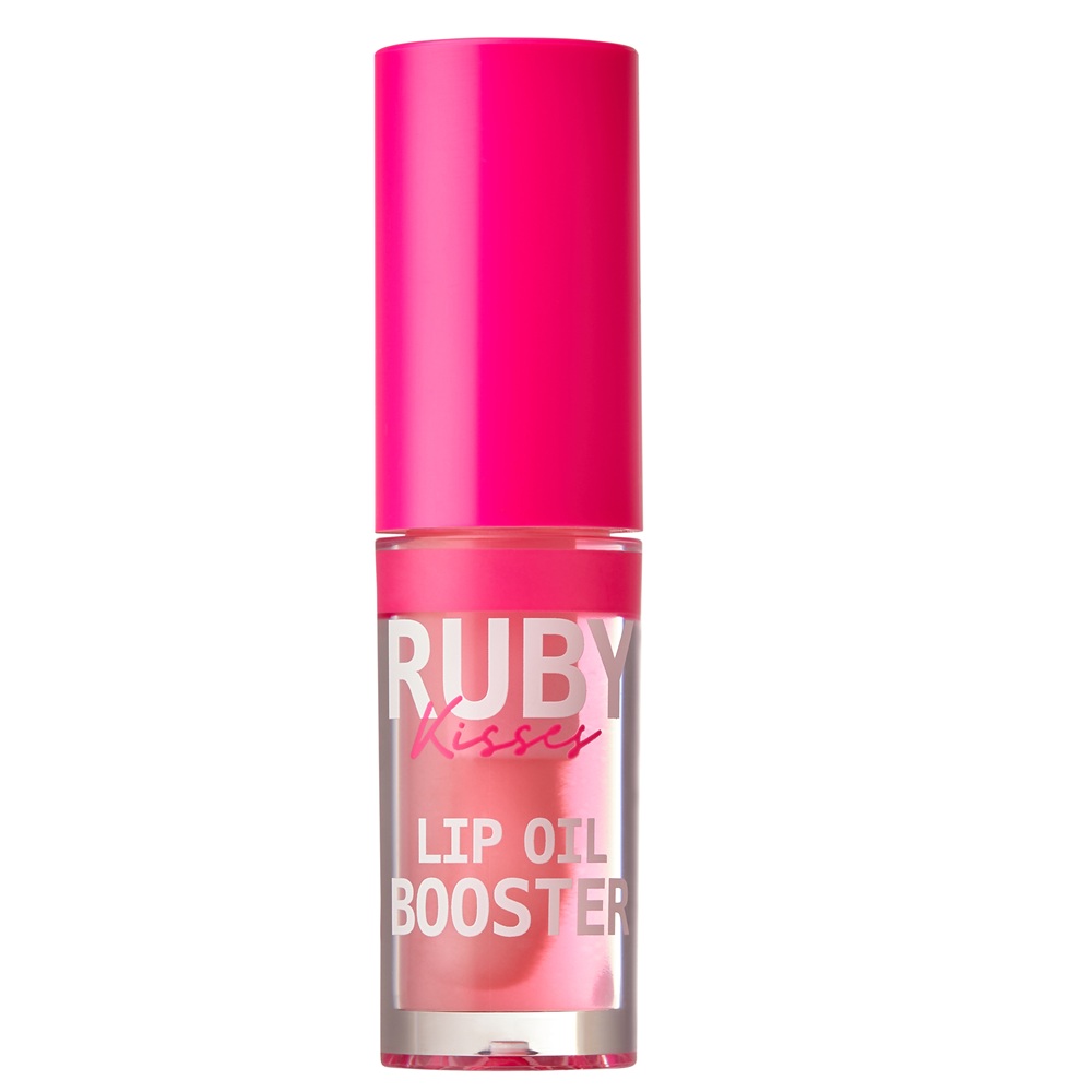 Luciu de buze cu acid hialuronic si peptide Lip Oil Booster Soft Pink, 2.4 ml, Ruby Kisses