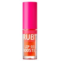 Luciu de buze cu acid hialuronic si peptide Lip Oil Booster Coral, 2.4 ml, Ruby Kisses